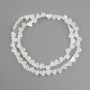 Heart-shaped Mother-of-Pearl Beads, 6x6 mm diameter, 5 mm ±, length 39 cm ± on thread