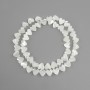Beads Mother-of-pearl heart-shaped, 8 mm diameter, 39 cm length on thread