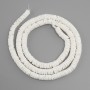 Unpolished Scapharca shell rondelle beads, 7x1.5-2 mm, 61 cm long on thread