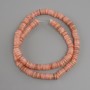 Scapharca shell beads, Rondelle shape, 6×1.5–2 mm, 38 cm on beading thread