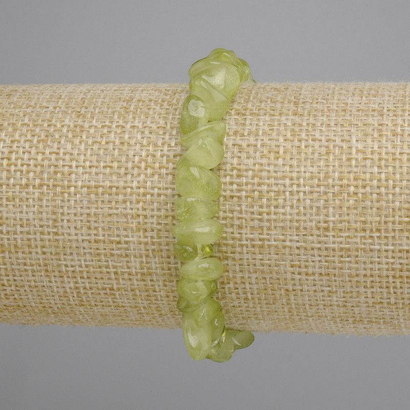 Chrysoprase chip bracelet, diameter 6-11×2-6 mm, length 18 cm, elastic
