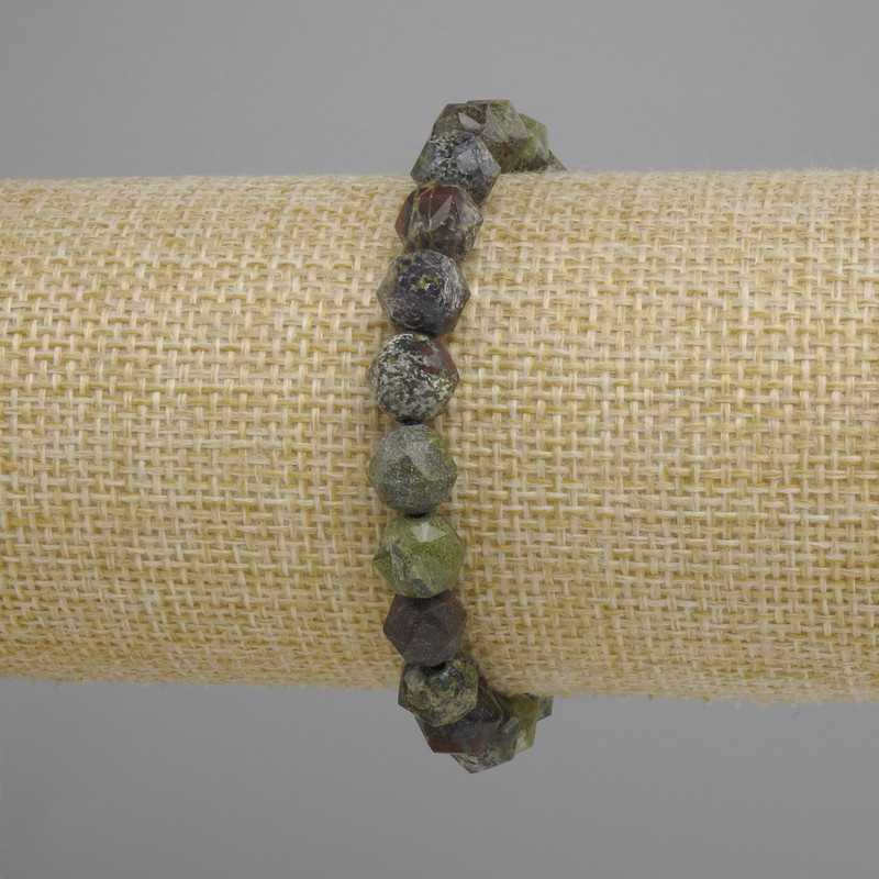 Dragon's Blood Jasper Bracelet, Faceted Beads