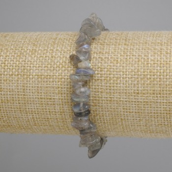 Bracelet Labradorite chips, diameter 6–12×1–5 mm, length 18 cm ± stretch