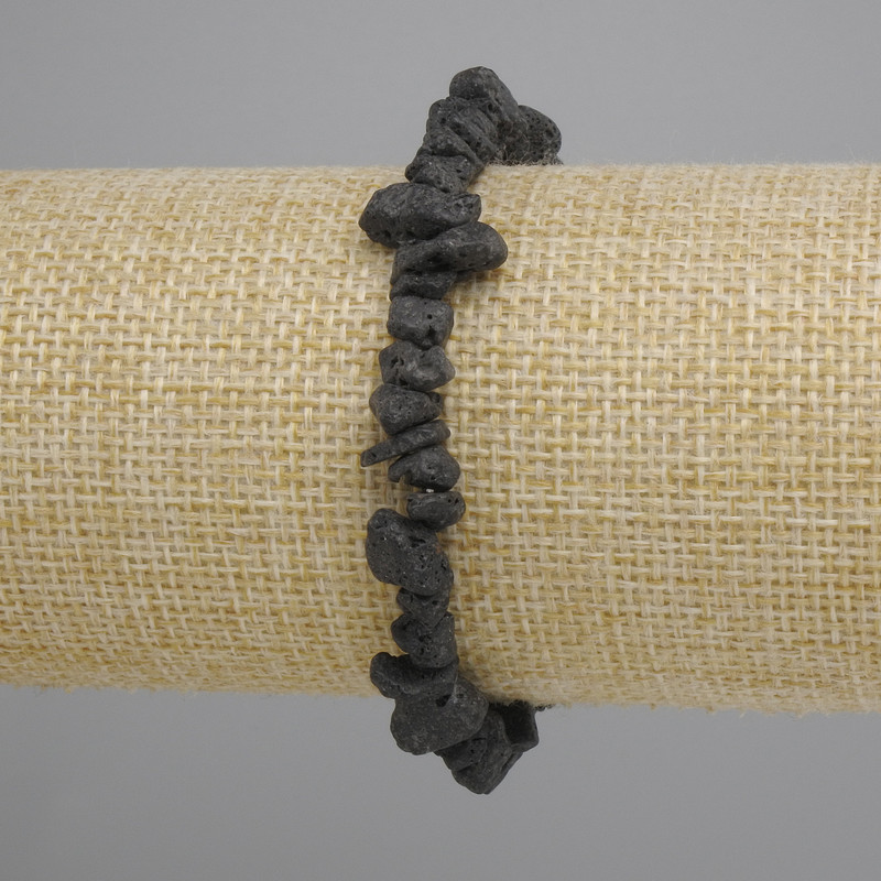 Lava Chip Bracelet, diameter 6-9×2.5 mm ±, length 18 cm ±, stretch bracelet