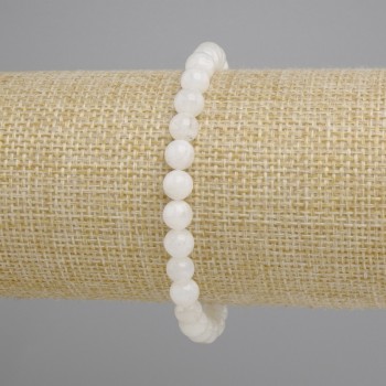 Adularia Bracelet with Smooth Beads, 6 mm diameter, 18 cm length, stretch