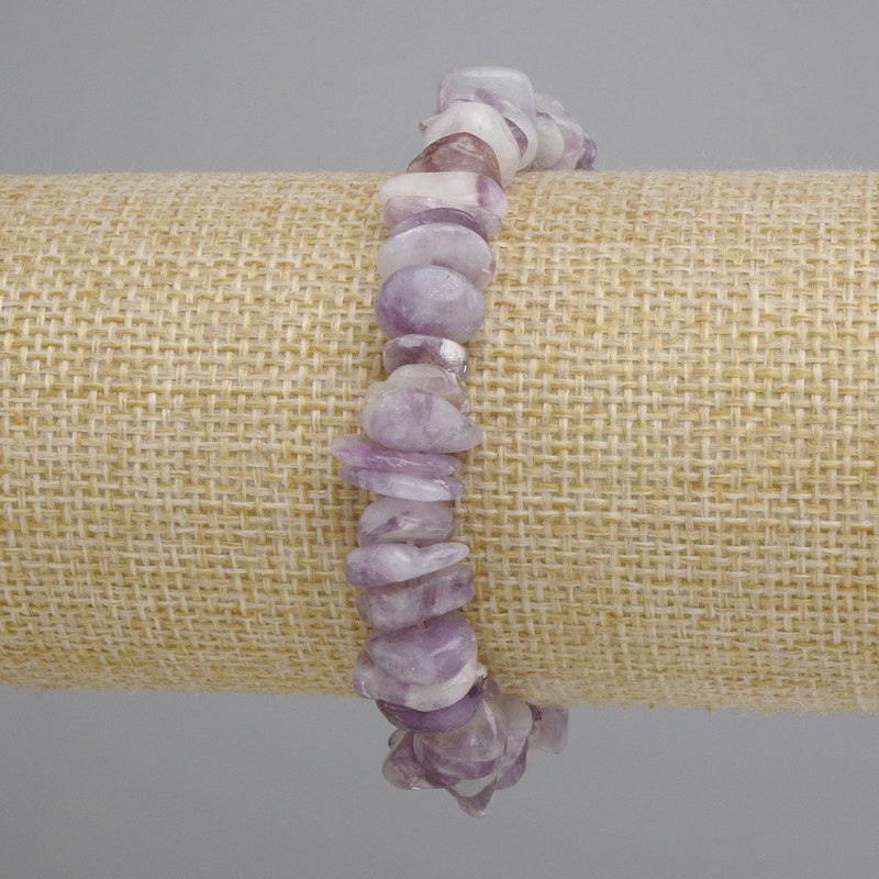 Lepidolite chip bracelet, chips 10-14×3-5 mm, length 18 cm, stretch