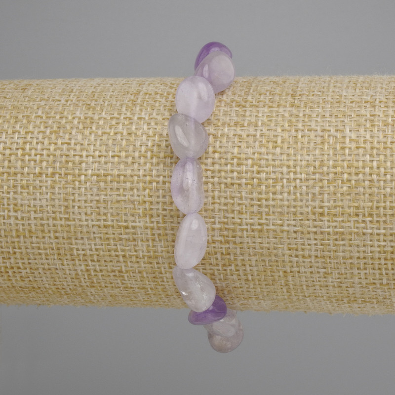 Bracelet Amethyst tumbled 9–11 × 8.5–9 mm, length 18 cm ± stretch