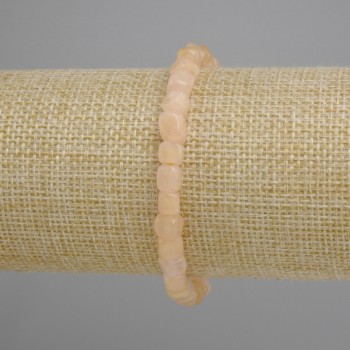 Bracelet Citrine pressed cube beads, 5–6 mm diameter, 18 cm length, stretch