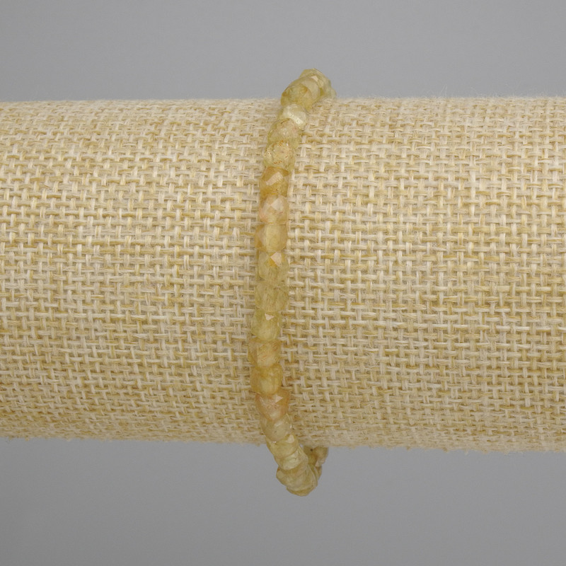 Citrine Faceted Cube Bracelet, 4 mm, length 18 cm ± stretch