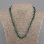 Malachite chip necklace, diameter 4–9×2–3 mm, length 45 cm with a 5 cm extender chain