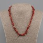 Necklace Coral granules, diameter 6-12×2-6 mm, length 45 cm + 5 cm extender chain