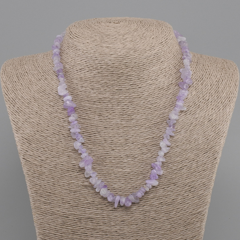 Amethyst Chip Necklace, diameter 6-12×3-8 mm ±, length 45 cm with a 5 cm extender chain