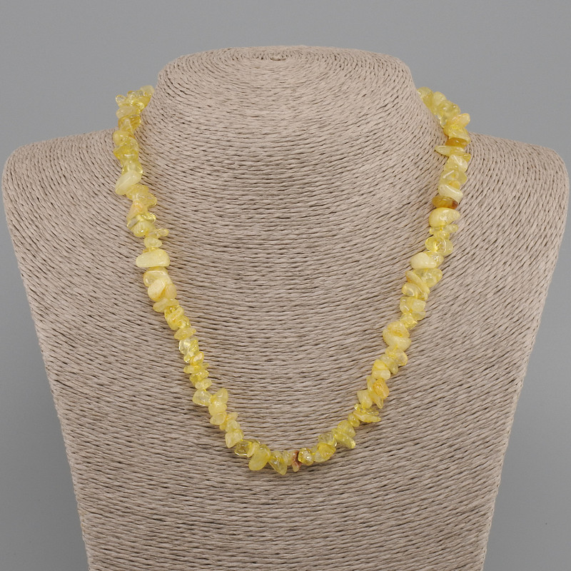 Citrine Chip Necklace, dimensions about 9–14×3–7 mm, length 45 cm + 5 cm extender chain