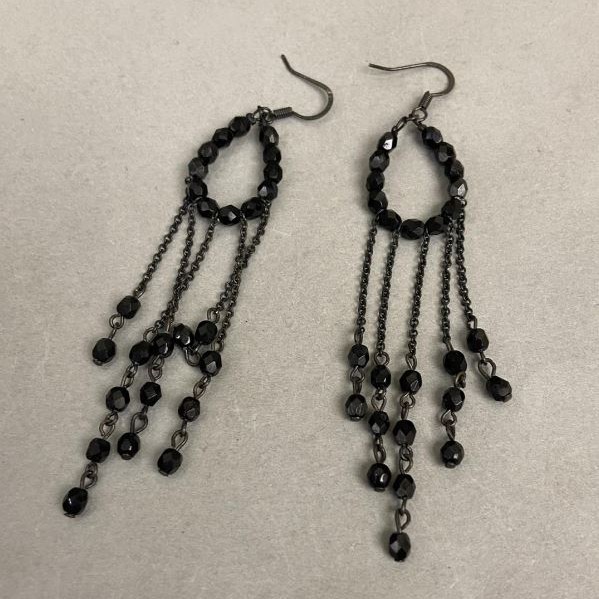 Czech Crystal Earrings, length 90 mm+