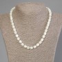 Necklace with Mother-of-Pearl Barrel Beads, diameter 8×7.5 mm, length 45 cm ± with clasp