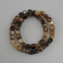 Agate cube beads, 7–8 mm diameter, 37 cm long on beading thread