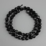 Black Agate Beads, Faceted, 7x7 mm, length 36 cm ±