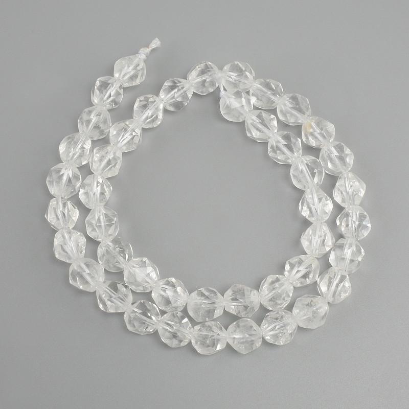 Rock Crystal Beads Faceted, 8.5×8 mm, length 37 cm +/-