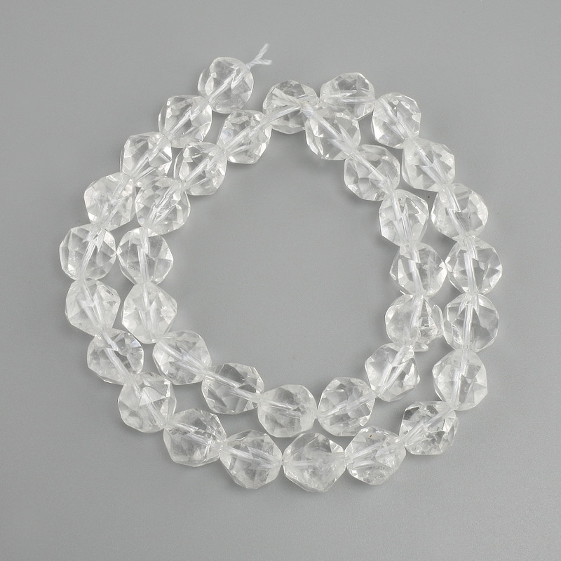 Rock Crystal Beads Faceted 10x9mm