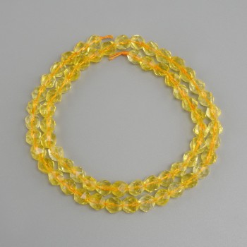 Beads Citrine Faceted, 6x5 mm, 36 cm length