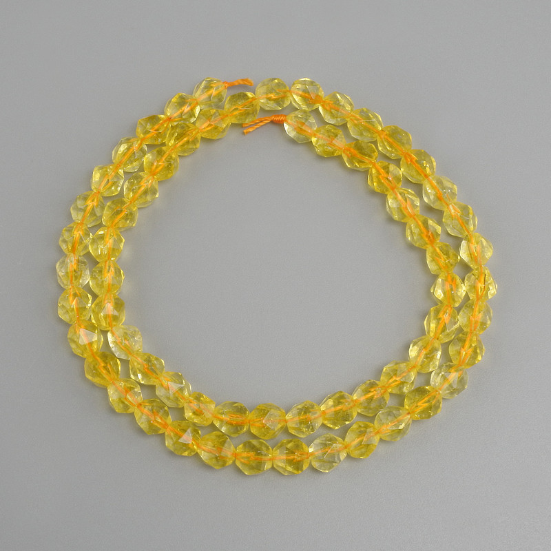Beads Citrine Faceted, 6x5 mm, 36 cm length