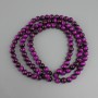 Beads Pink Tiger's Eye (per piece) smooth round bead, 8 mm diameter, 80 cm length on monofilament