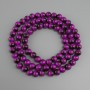 Rose Pink Tiger's Eye Beads (Synthetic) Smooth Round Beads, 10 mm Diameter, approx. 80 cm Length on Beading Thread