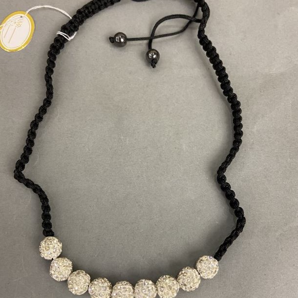 Beaded Necklace on a Cord, Adjustable Length 44–64 cm