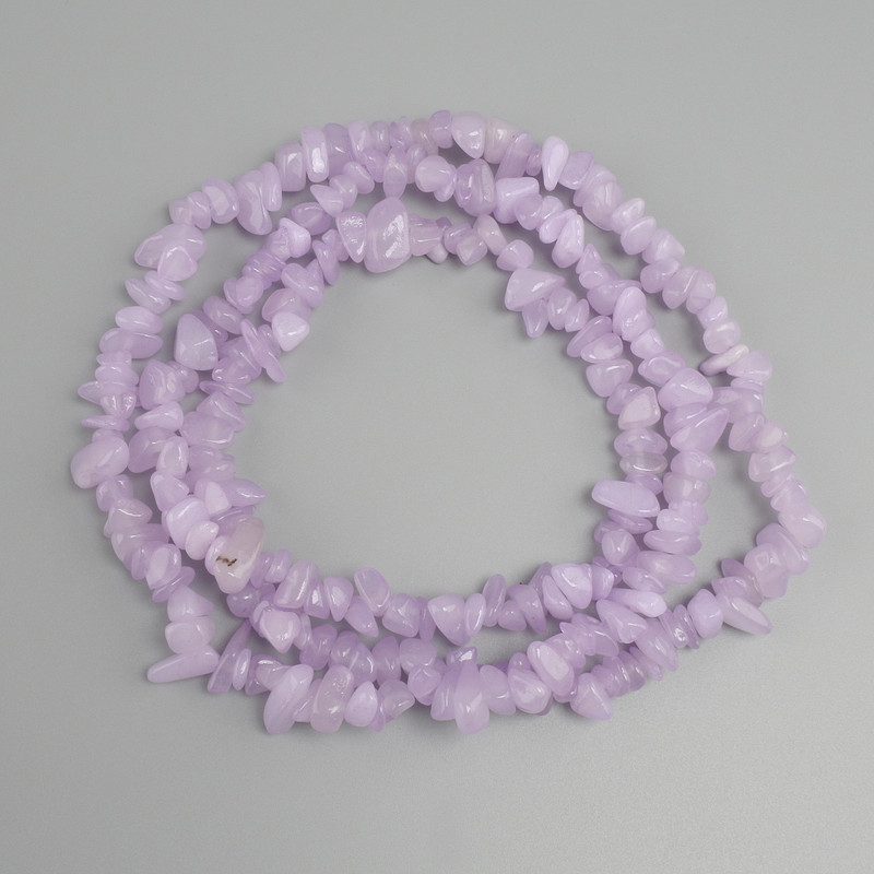 Amethyst chip beads, diameter 6-12×2-7 mm, length 78 cm on thread