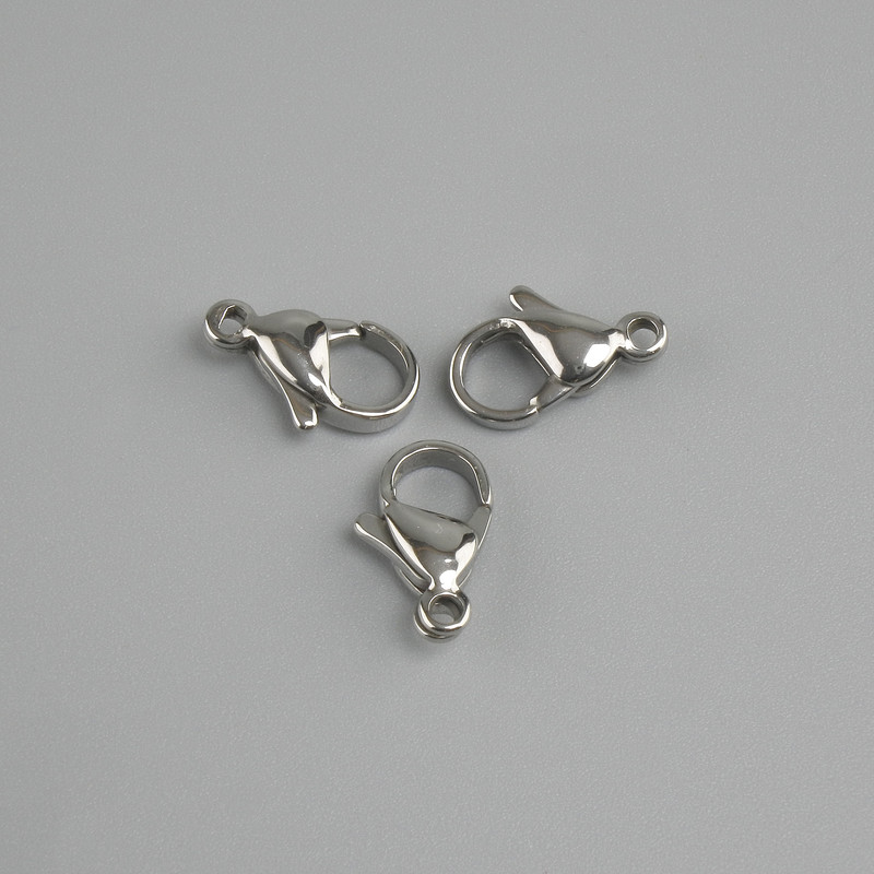 Price per 1 pc. Carabiner clasp, 12x6 mm, silvery color