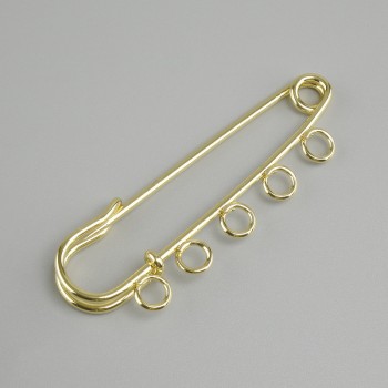 Gold-tone Brooch Base with Pin 50×12 mm