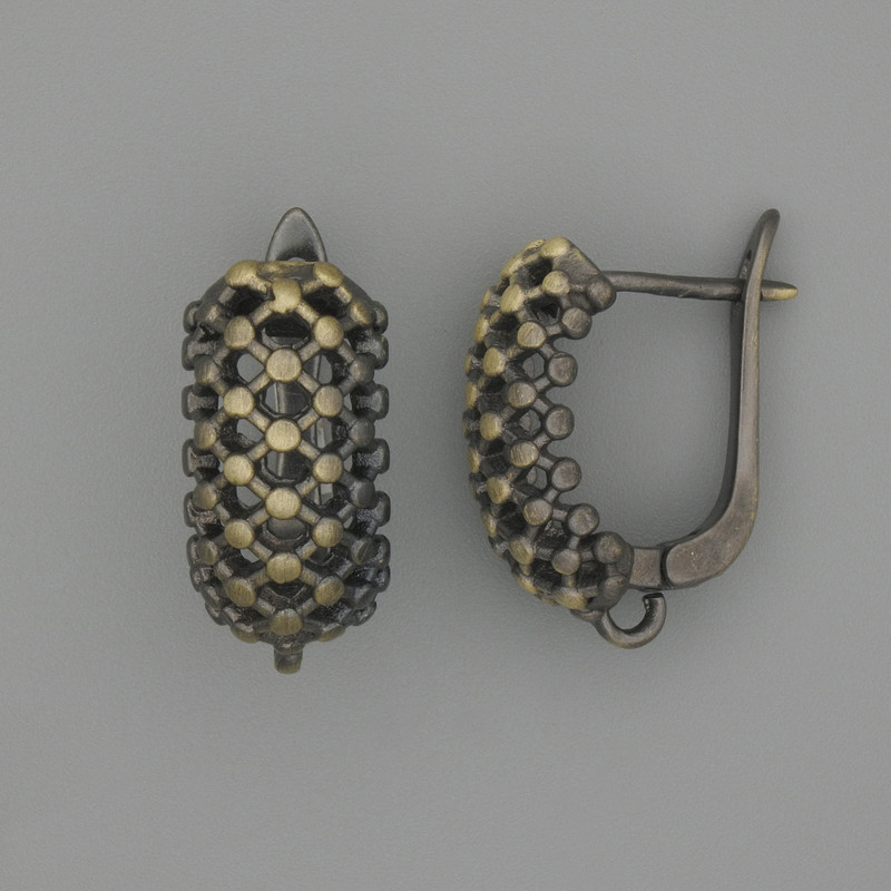 Bronze-colored ear wires for earrings, 18×8 mm (pair)