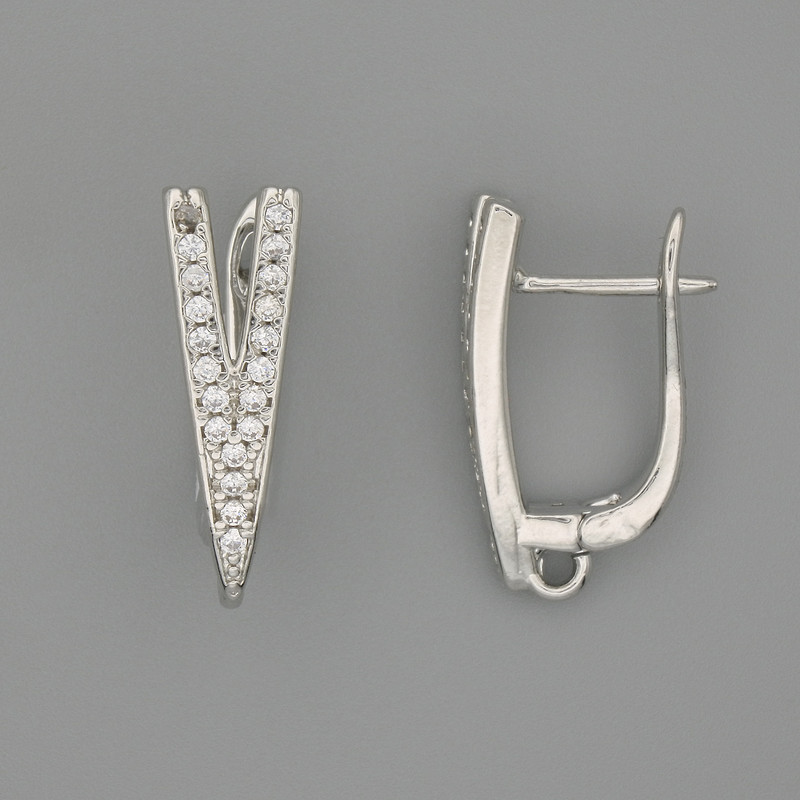 Ear Wires for Earrings, Silver-Tone Metal, 20×6 mm – Pair
