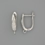 Ear wires for earrings, silvery metal, 17×4 mm - pair