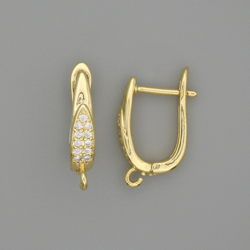 Gold-tone ear wires 17×4 mm - pair