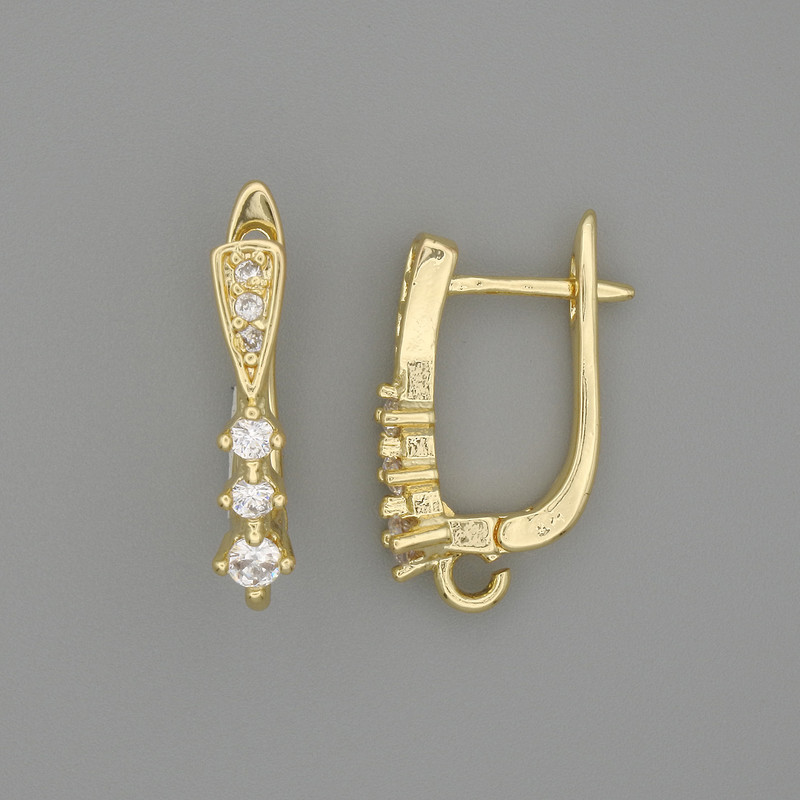 Gold-tone Ear Wires for Earrings 19×3.5 mm – Pair