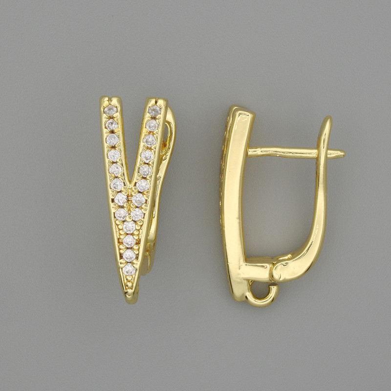 Gold-tone ear wires for earrings 19x6 mm - pair
