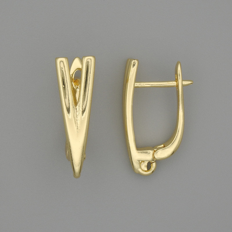 Gold-tone earring hooks 19×5.5 mm - pair