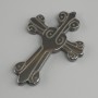 Hematite Cross Pendant, diameter 64×44 mm, hole diameter 0.9 mm (±)