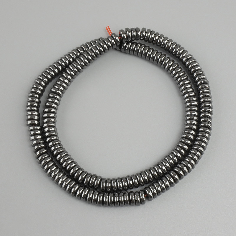 Hematite rondelle beads, 5×2 mm, 40 cm strand