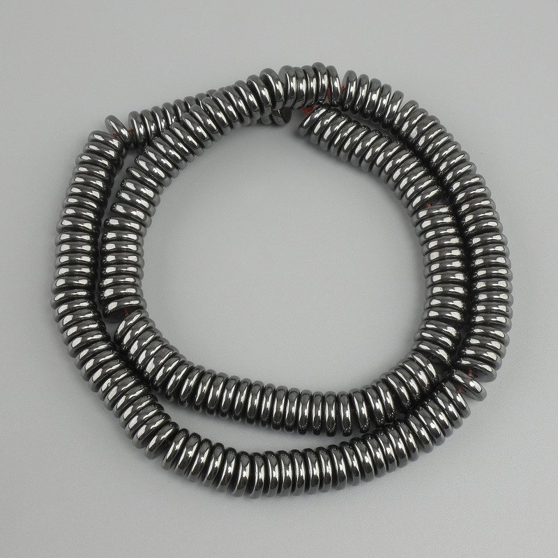 Hematite Rondelle Beads, 6×2 mm diameter, length approx. 40 cm