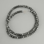 Hematite Beads, Faceted Cube, 4×4 mm, Length 38 cm ±, on Monofilament
