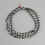 Hematite coin beads, 6 mm diameter, 41 cm length, on thread