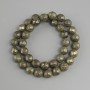 Pyrite beads, faceted ball, diameter 9.5 mm, length 38 cm