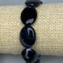 Agate bracelet, oval, 20×15 mm diameter, 18 cm length, stretch cord