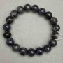 Iolite bracelet, natural stone, smooth beads, 10 mm diameter, 18 cm length, stretch