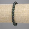 Emerald bracelet with smooth beads, 6 mm diameter, 18 cm length, stretch