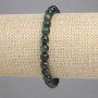 Emerald bracelet with smooth beads, 6 mm diameter, 18 cm length, stretch