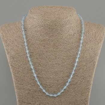 Faceted Topaz Bead Necklace, 5 mm diameter, 50 cm length ± with clasp