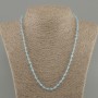 Faceted Topaz Bead Necklace, 5 mm diameter, 50 cm length ± with clasp
